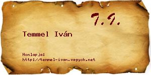 Temmel Iván névjegykártya