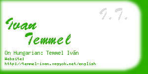 ivan temmel business card